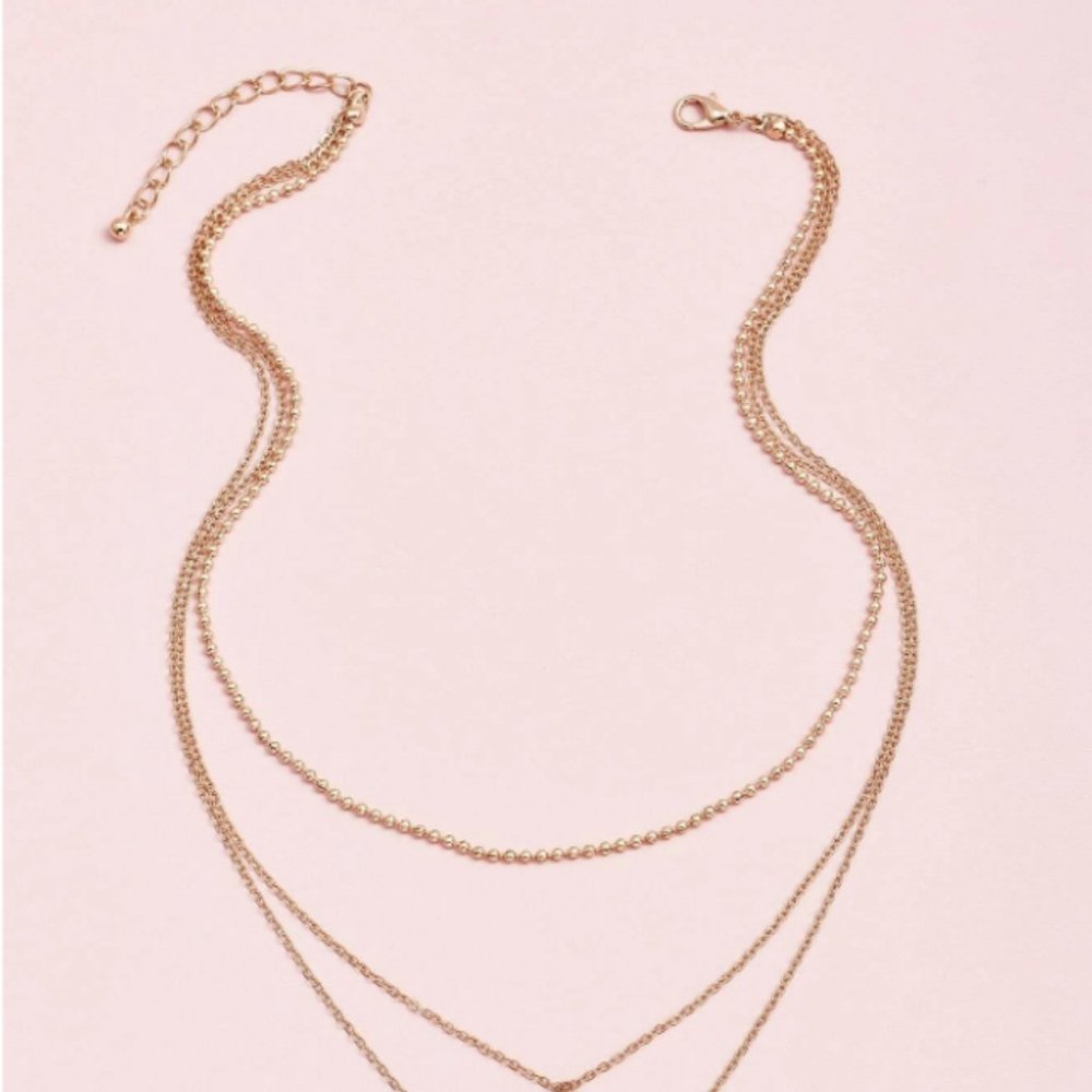 5 for $25 Gold Color Three Layer Coin Necklace - Picture 5 of 6
